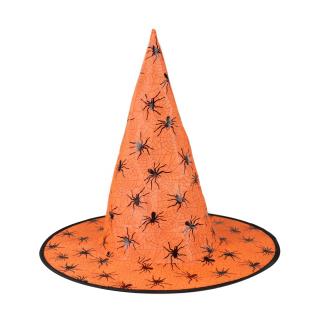 klobouk čarodějnický/Halloween oranžový dospělý