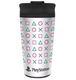 Nerezový cestovní hrnek Playstation: Tvary logo (objem 450 ml)