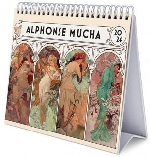 Oficiální stolní kalendář 2024: Alphonse Mucha (20 x 17 cm)