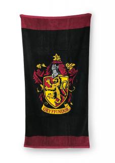 Osuška - ručník Harry Potter: Gryffindor (75 x 150 cm) černý