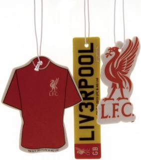 Osvěžovač vzduchu FC Liverpool: Znak, dres a SPZ (set 3 kusů)