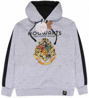 Pánská mikina Harry Potter: Hogwarts Crest  šedá bavlna polyester Velikost oblečení: L