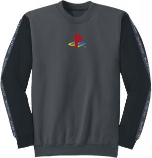 Pánská mikina Playstation: Japanese Text  šedá bavlna Velikost oblečení: L