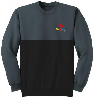 Pánská mikina svetr Playstation: Classic Logo  šedá bavlna Velikost oblečení: 2XL
