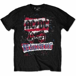 Pánské tričko AC/DC: We Salute You Stripe  černá bavlna Velikost oblečení: 2XL