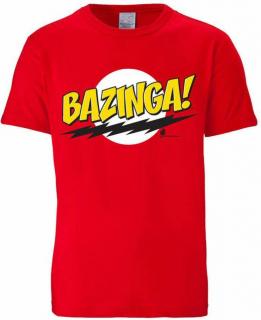 Pánské tričko Big Bang Theory|Teorie velkého třesku: Bazinga  červené bavlna Velikost oblečení: L