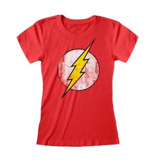 Pánské tričko DC Comics: Flash Logo  červené bavlna Velikost oblečení: M