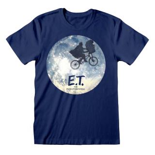 Pánské tričko ET|E.T. Mimozemšťan: Moon Ride Silhouette  modrá bavlna Velikost oblečení: L