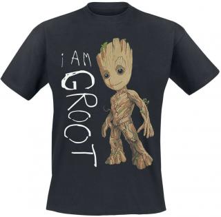 Pánské tričko Guardians Of The Galaxy 2|Strážci Galaxie 2: I Am Groot Scribbles  černé Velikost oblečení: M