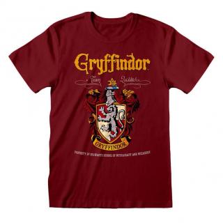 Pánské tričko Harry Potter: Gryffindor - Nebelvír znak  hnědá bavlna Velikost oblečení: M