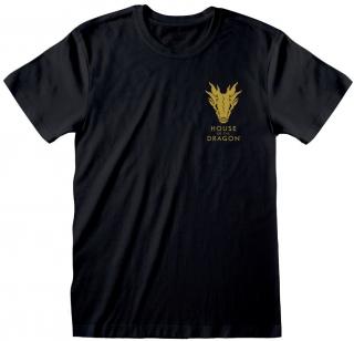 Pánské tričko House Of The Dragon|Rod draka: Emblem  černá bavlna Velikost oblečení: M