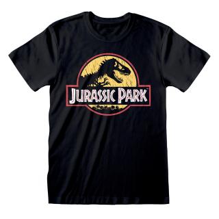 Pánské tričko Jurassic Park|Jurský park: Original Logo  černé bavlna Velikost oblečení: L