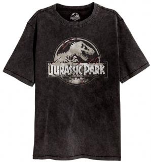 Pánské tričko Jurassic Park|Jurský park: Scratched Logo  černá bavlna Velikost oblečení: L