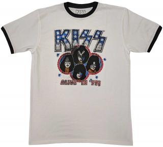 Pánské tričko Kiss: Alive In '77  bílá bavlna Velikost oblečení: 2XL