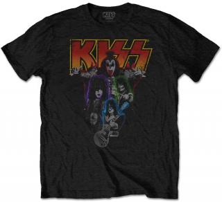 Pánské tričko Kiss: Neon Band  černá bavlna Velikost oblečení: 2XL