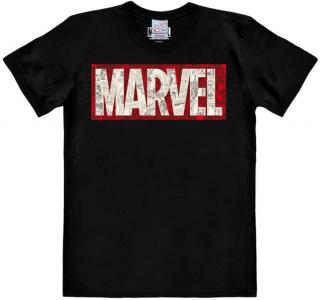 Pánské tričko Marvel: Comic Block Logo  černá bavlna Velikost oblečení: 2XL