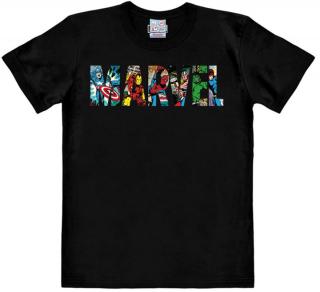 Pánské tričko Marvel: Comic Colour Logo  černá bavlna Velikost oblečení: L