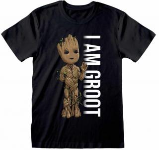 Pánské tričko Marvel|Guardians of The Galaxy: I am Groot  černá bavlna Velikost oblečení: L