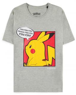 Pánské tričko Pokémon: Pika Pikachu (XS) šedé Velikost oblečení: S