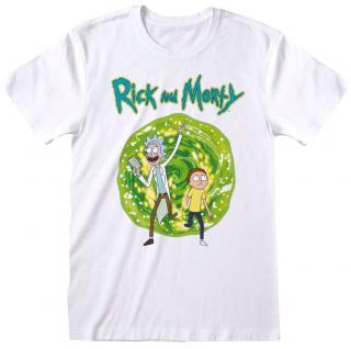Pánské tričko Rick And Morty: Portal  bílé bavlna Velikost oblečení: 2XL
