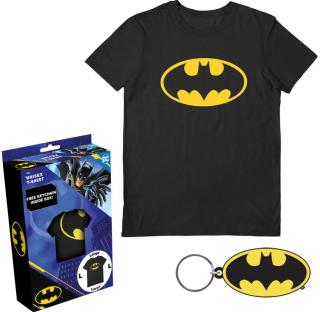 Pánské tričko s přívěskem DC Comics|Batman: Logo  černá bavlna Velikost oblečení: M