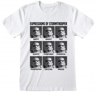 Pánské tričko Star Wars|Hvězdné války: Expressions Of Stormtrooper  bílá bavlna Velikost oblečení: M