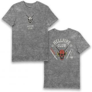 Pánské tričko Stranger Things: Klub Hellfire  šedá bavlna Velikost oblečení: M