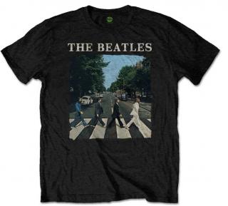 Pánské třičko The Beatles: Abbey Road & Logo (2XL) černé bavlna Velikost oblečení: 2XL
