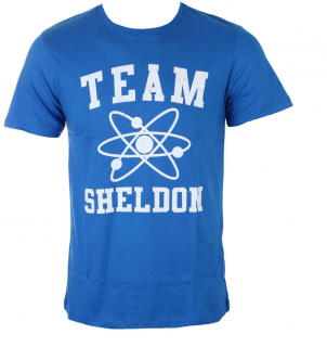 Pánské tričko The Big Bang Theory|Teorie velkého třesku: Team Sheldon  modré bavlna Velikost oblečení: 2XL