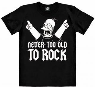 Pánské tričko The Simpsons: Homer - Never Too Old To Rock  černé Velikost oblečení: M