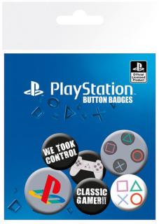 Placka Playstation: Set 6 placek (průměr 25 mm a 32 mm)