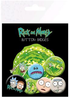 Placka Rick and Morty: Characters Set 6 placek (průměr 25 mm a 32 mm)