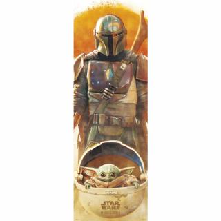 Plakát na dveře Star Wars|Hvězdné války TV seriál The Mandalorian: (53 x 158 cm) 150 g