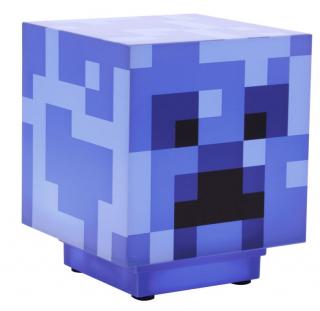 Plastová dekorativní lampa Minecraft: Creeper (11 x 12 cm) modrá