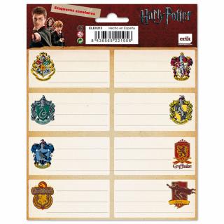 Poznámkové nálepky Harry Potter: Erby kolejí - set 16 kusů (list 16 x 20 cm)