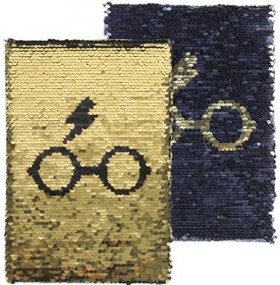 Poznámkový blok s flitry Harry Potter: Brýle (A5 14,8 x 21 cm)