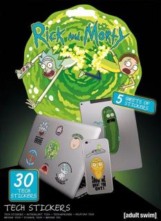 Samolepky na elektroniku Rick and Morty: Adventures (5 listů|30 kusů, 18 x 24 cm)