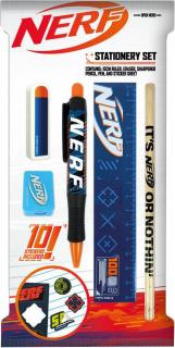 Set 5 kusů školních potřeb Nerf: It´s Nerf or Nothing (tužka, pravítko, ořezávátko, pero, guma)