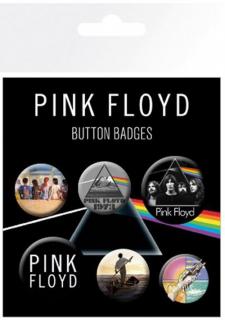 Set 6 placek Pink Floyd (průměr 25 mm a 32 mm)