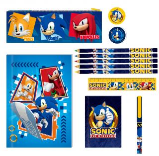Set školních potřeby Nintendo|Sonic: The Hedgehog (bloky, tužka, pastelky, lepidlo, ořezávátko, pravítko, guma, penál)