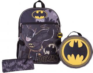 Školní batoh DC Comics|Batman s příslušenstvím - svačinový box - pouzdro - klíčenka (objem batohu 12 litrů|29 x 41 x 10 cm)