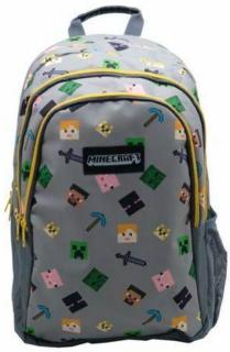 Školní batoh Minecraft: Characters (objem 28 litrů|32 x 44 x 20 cm) šedý polyester