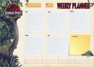 Stolní plánovací A4 podložka na stůl Jurassic Park|Jurský park (29,7 x 21 cm)