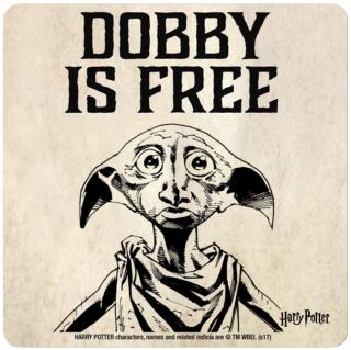 Tácek pod sklenici Harry Potter: Dobby is free (10 x 10 cm)