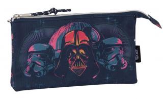 Trojitý penál na tužky Star Wars|Hvězdné Války: vzor 12001 (22 x 12 x 3 cm) modrý polyester
