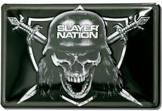 Zinková 3D dekorativní cedule na zeď Slayer: Slayer Nation Logo (20 x 30 cm)