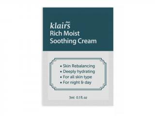Klairs Rich Moist Soothing Cream - Zklidňující hypoalergenní krém s betaglukanem a hydratačními účinky 60 ml Balení: vzorek