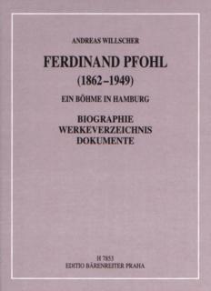 Ferdinand Pfohl (1862-1949) - Ein Böhme in Hamburg