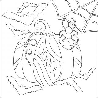 Pískohraní s.r.o. Šablona Dýně s pavoukem Velikost: 210 x 210 mm