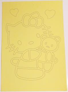 Pískohraní s.r.o. Šablona Hello Kitty s medvídkem 2 Velikost: 245 x 362 mm